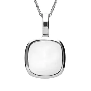 Sterling Silver Bauxite Large Cushion Necklace