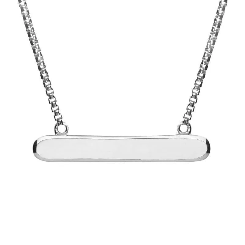Sterling Silver Bauxite Lineaire Oval Necklace