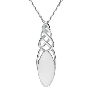 Sterling Silver Bauxite Marquise Pierced Long Necklace