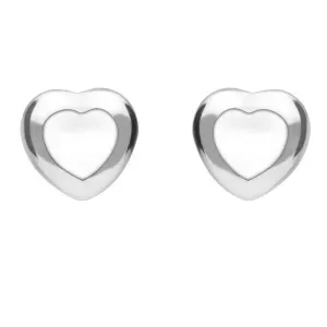 Sterling Silver Bauxite Medium Heart Stud Earrings