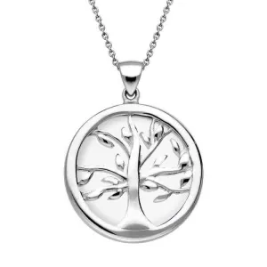 Sterling Silver Bauxite Medium Round Tree of Life Necklace