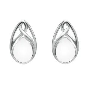 Sterling Silver Bauxite Pear Shaped Celtic Stud Earrings
