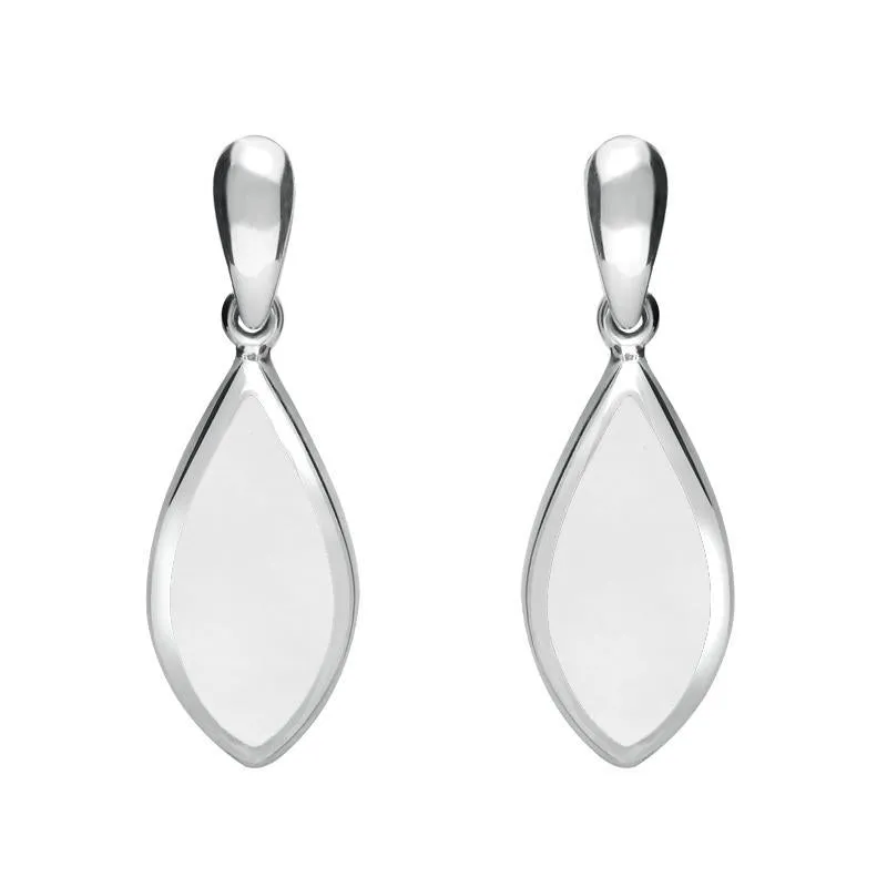 Sterling Silver Bauxite Pointed Pear Drop Earrings