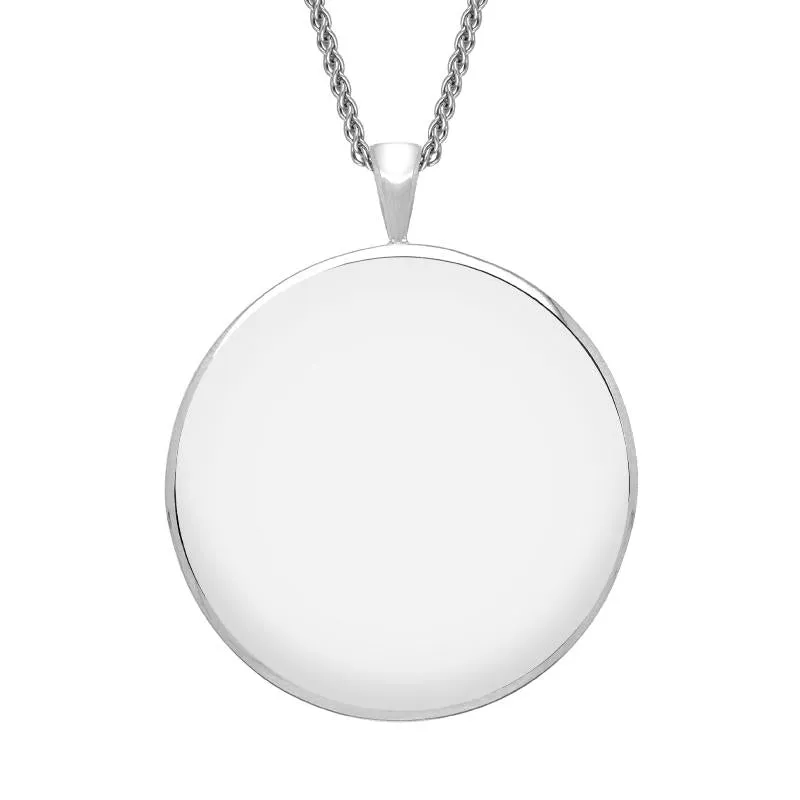 Sterling Silver Bauxite Round Classic Large Necklace