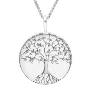 Sterling Silver Bauxite Round Tree Of Life Necklace