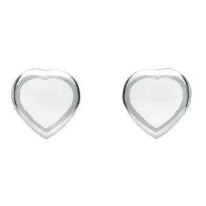 Sterling Silver Bauxite Small Heart Stud Earrings