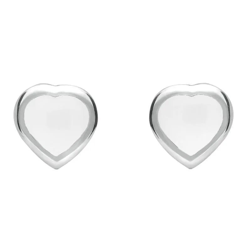 Sterling Silver Bauxite Small Heart Stud Earrings