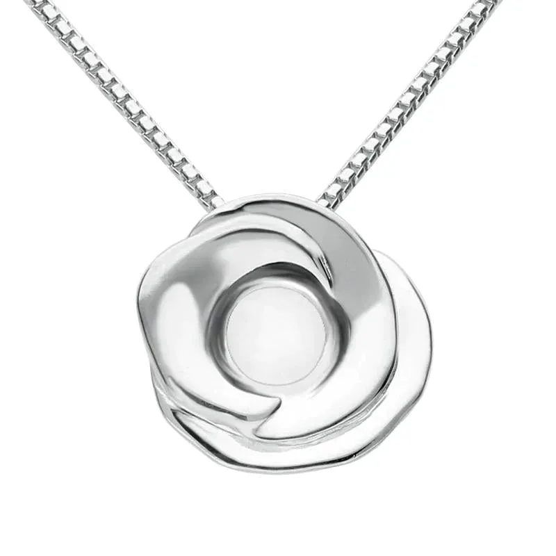 Sterling Silver Bauxite Stone Rose Necklace