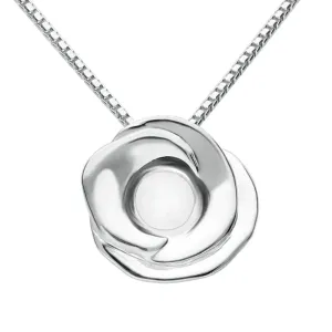 Sterling Silver Bauxite Stone Rose Necklace