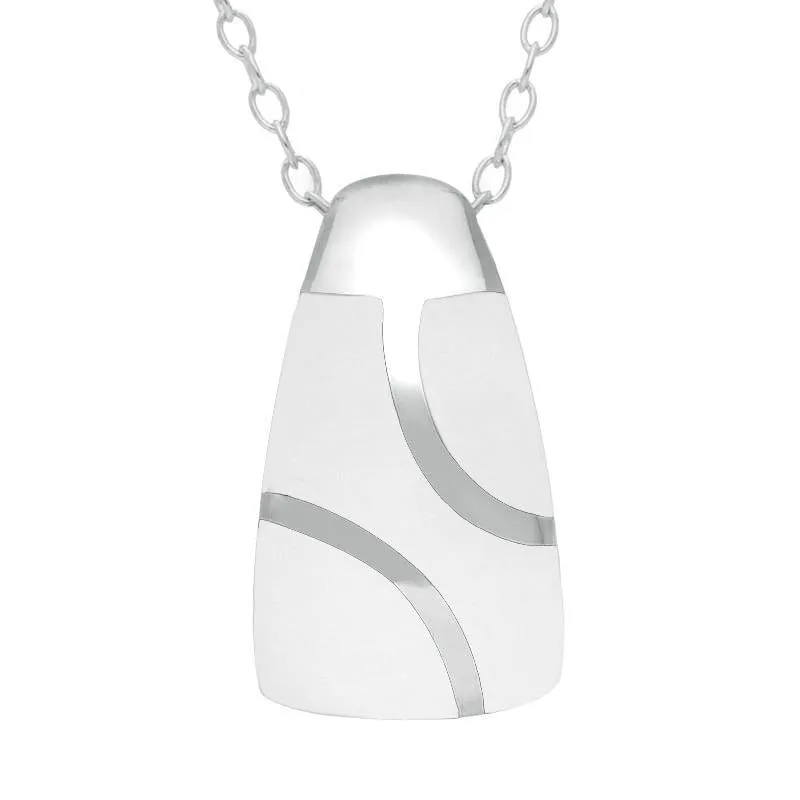 Sterling Silver Bauxite Three Stone Tapered Barrel Necklace