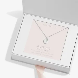 Sterling Silver Birthstone A Little August Necklace JJS0077