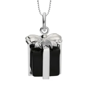 Sterling Silver Black Onyx Christmas Present Necklace