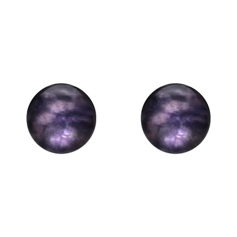 Sterling Silver Blue John 8mm Ball Stud Earrings