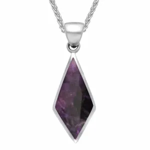 Sterling Silver Blue John Diamond Shaped Necklace