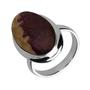 Sterling Silver Blue John Domed Oval Ring