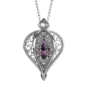 Sterling Silver Blue John Flore Filigree Small Necklace