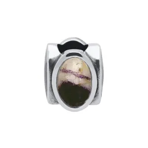 Sterling Silver Blue John Four Stone Oval Charm
