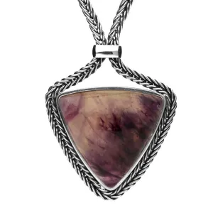 Sterling Silver Blue John Foxtail Triangular Necklace D