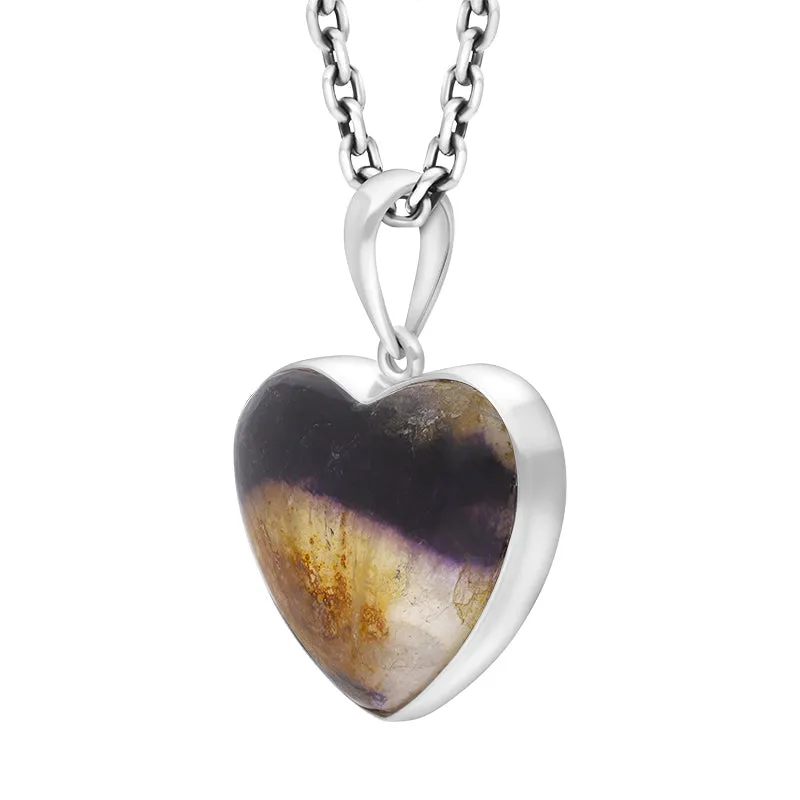 Sterling Silver Blue John Heart Necklace D