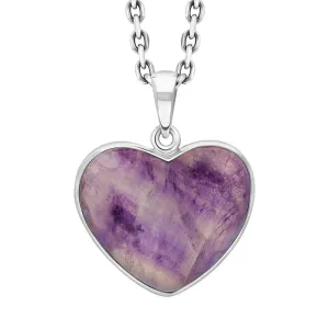 Sterling Silver Blue John Heart Necklace D
