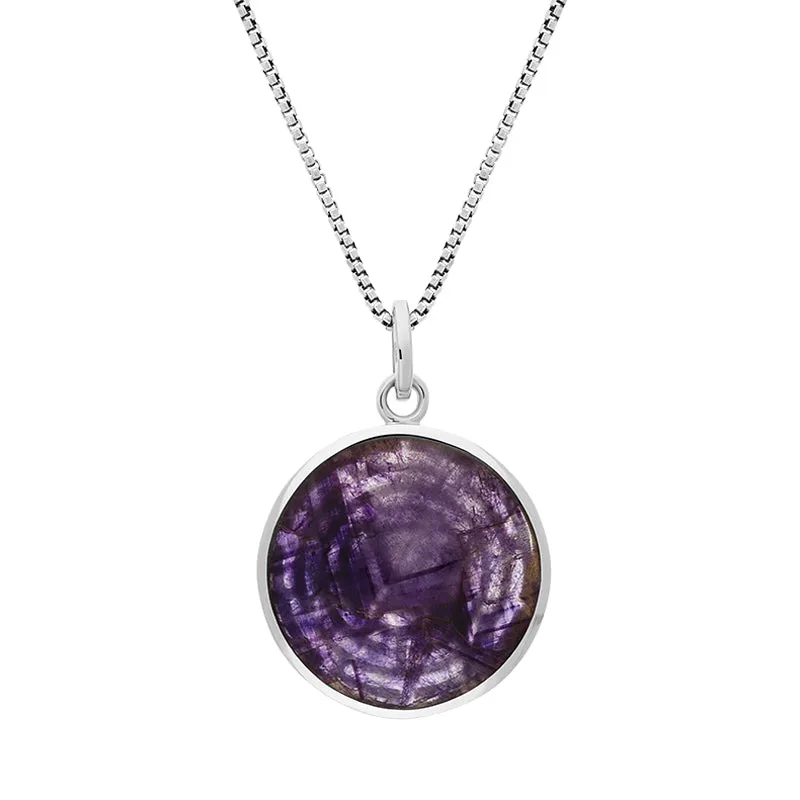 Sterling Silver Blue John House & Garden Open Round Maze Necklace