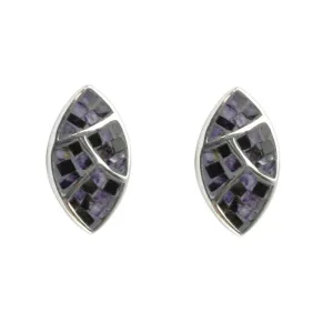 Sterling Silver Blue John Mosaic Stud Earrings D