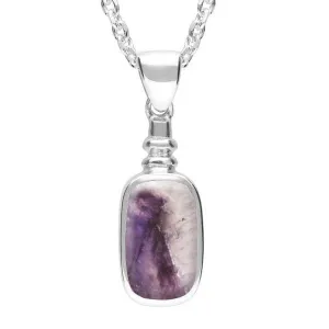 Sterling Silver Blue John Oblong Bottle Top Necklace