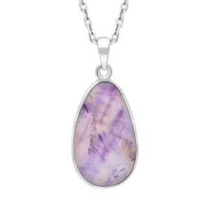 Sterling Silver Blue John Pear Necklace D