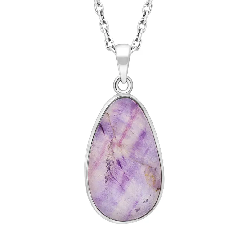 Sterling Silver Blue John Pear Necklace D
