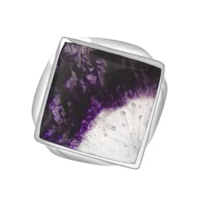 Sterling Silver Blue John Queen's Jubilee Hallmark Small Rhombus Ring D