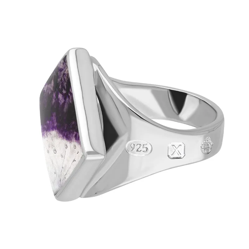 Sterling Silver Blue John Queen's Jubilee Hallmark Small Rhombus Ring D