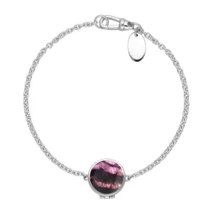 Sterling Silver Blue John Round Locket Chain Bracelet