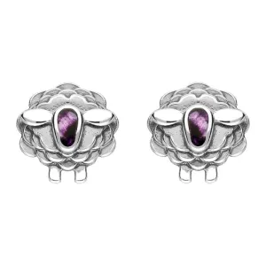 Sterling Silver Blue John Sheep Stud Earrings
