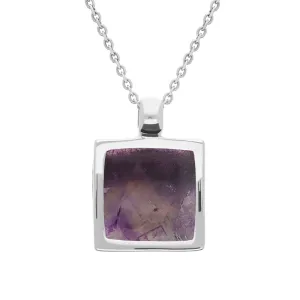 Sterling Silver Blue John Square Necklace D