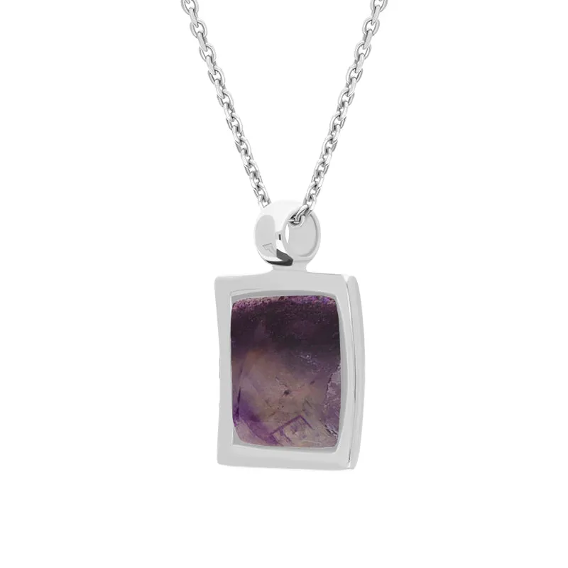 Sterling Silver Blue John Square Necklace D