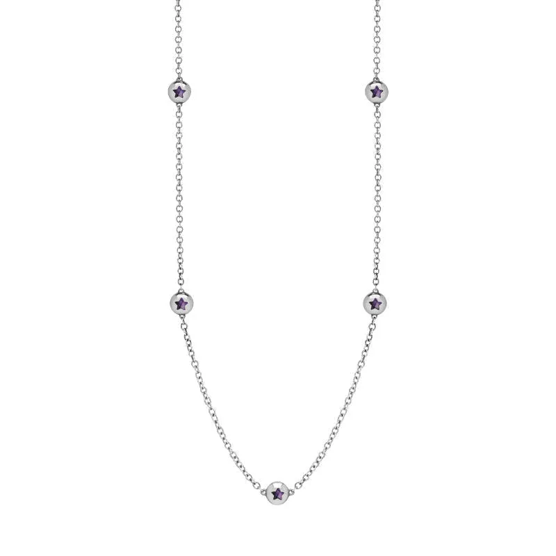 Sterling Silver Blue John Star Link Disc Chain Necklace