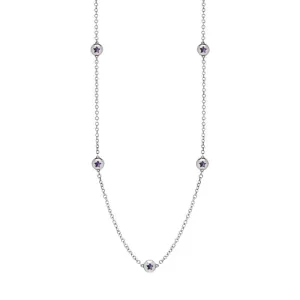 Sterling Silver Blue John Star Link Disc Chain Necklace