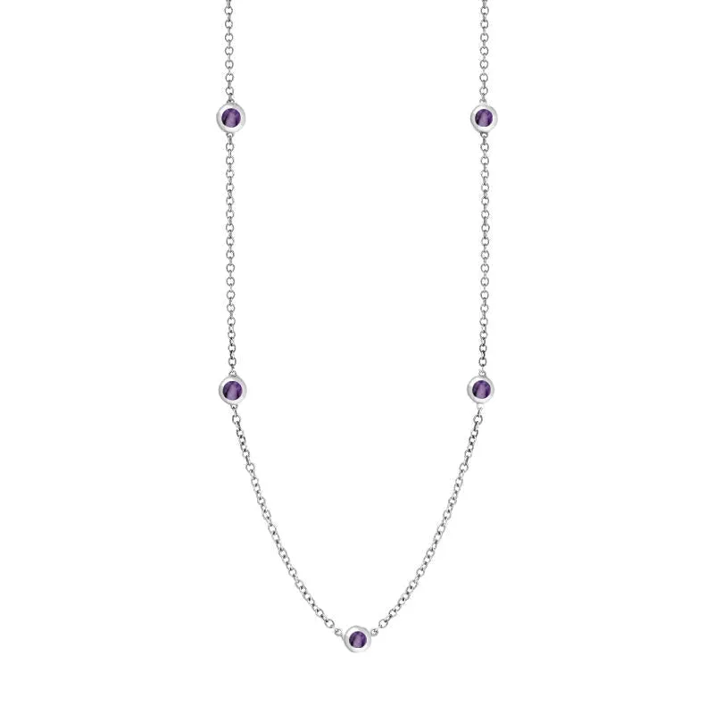 Sterling Silver Blue John Star Link Disc Chain Necklace