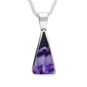 Sterling Silver Blue John Triangle Necklace
