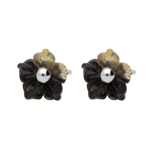 Sterling Silver Blue John Tuberose 6mm Carnation Stud Earrings