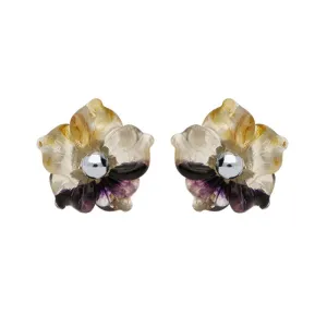 Sterling Silver Blue John Tuberose 8mm Carnation Stud Earrings