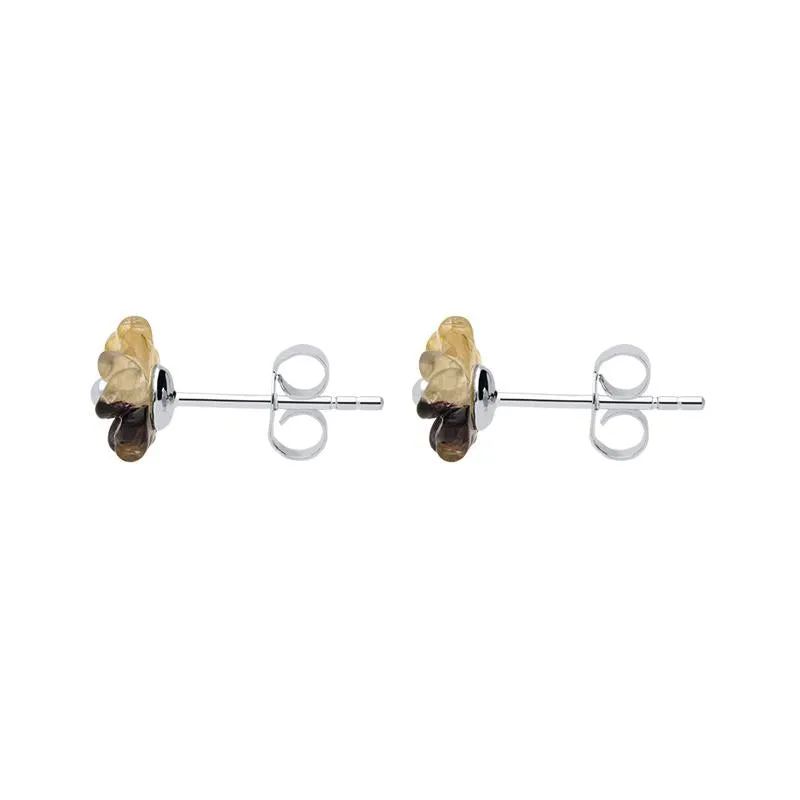 Sterling Silver Blue John Tuberose 8mm Carnation Stud Earrings