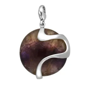 Sterling Silver Blue John Wavy Disc Large Charm D