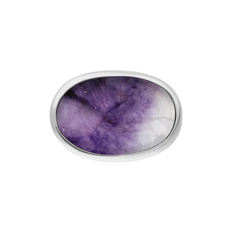 Sterling Silver Blue John Wide Oval Chunky Ring D