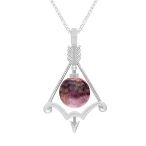 Sterling Silver Blue John Zodiac Sagittarius 8mm Bead Pendant