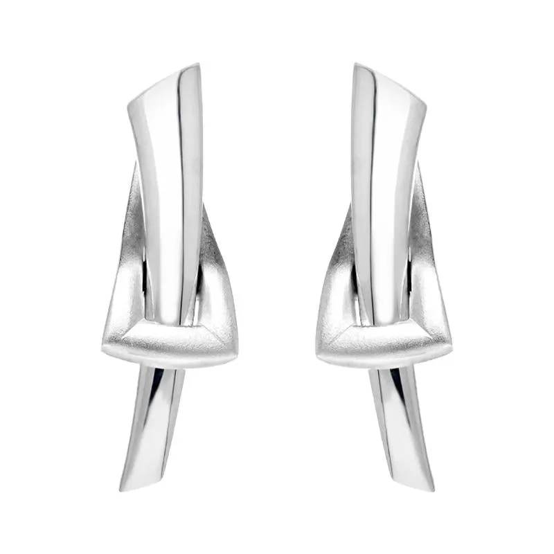 Sterling Silver Buckle Stud Earrings