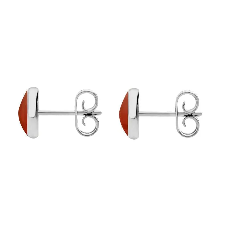 Sterling Silver Carnelian 6mm Classic Medium Round Stud Earrings