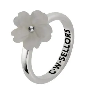 Sterling Silver Chalcedony Tuberose 10mm Gypsophila Ring