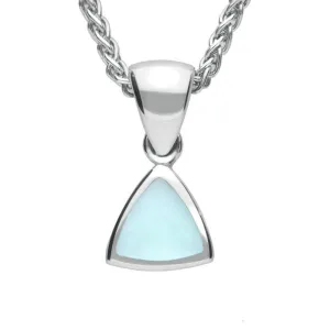 Sterling Silver Chrysoprase Curved Triangle Small Necklace