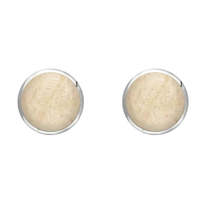 Sterling Silver Coquina 6mm Classic Medium Round Stud Earrings